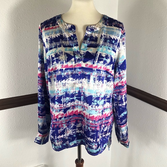 Belle Gray by Lisa Rinna tunic blouse size M - Picture 1 of 5